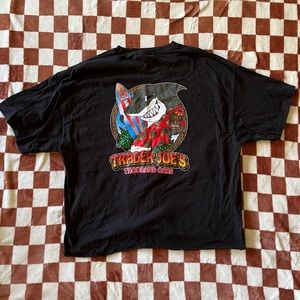 Rare Trader Joe’s Black XL Tee Shirt - Bottom Cut but not cropped